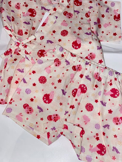 Jinbei "Kaninchen & Kirschblüten"
