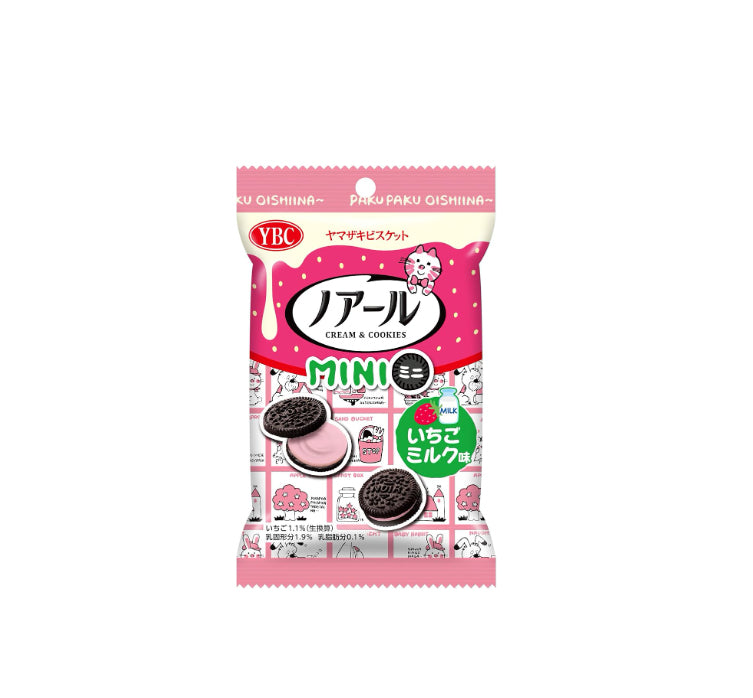 Noir Mini Strawberry Milk Sandwich Cookies - YBC
