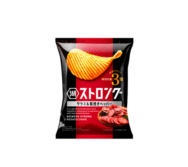 Potato Chips, Strong Deluxe "Salame & Coasely Ground Pepper"- Koikeya